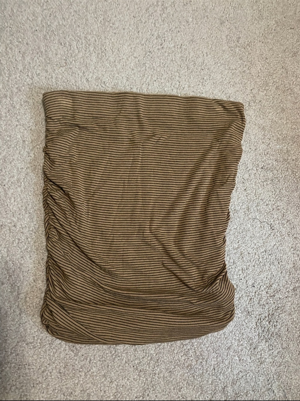 Express Striped Tan and Brown Ruched Tube Top size Small